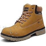 Características de las botas de invierno: estas cálidas botas de nieve de invierno están hechas de piel sintética de poliuretano, cordones, ojales metálicos, cuello acolchado y diseño de lengüeta.