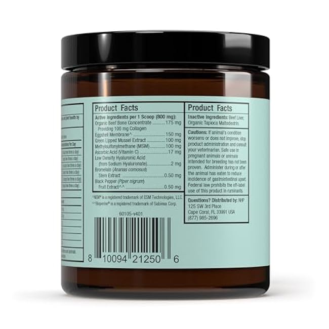 Bark & Whiskers Joint Support for Dogs & Cats, 1.69 Oz. (48 g), Collagen & Hyaluronic Acid, Promotes Mobility, Veterinarian Formulated, Non-GMO, Dr. Mercola-oE4rH7AW