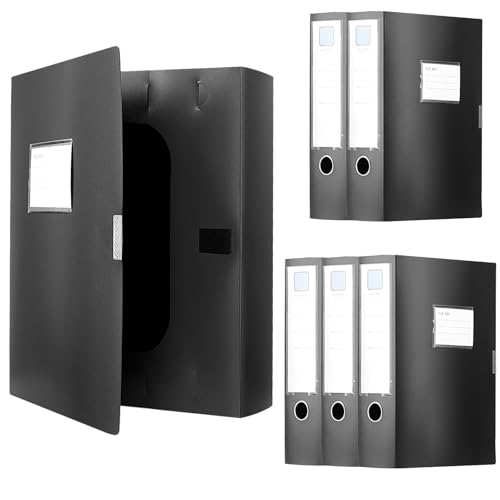 PUCSIQ 6 Cajas Archivadoras A4 Negras de Plástico, Carpetas A4 pa...