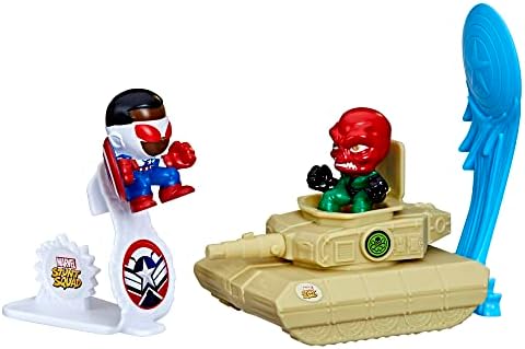 Marvel Stunt Squad Captain America vs. Red Skull Playset, 1.5-Inch Super Hero Action Figures, Toys for Kids Ages 4 and Up