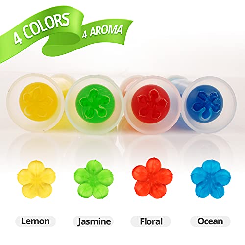 Toilet Gel Stamp, 4Pcs/36 Count Flower Fragrance Bathroom Deodorizer Bowl Cleaner Toilet Jerry #TOP2