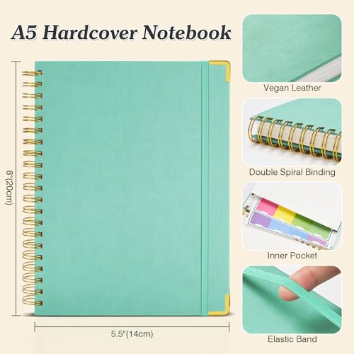Carnet de notes papier graphique cahier A5 spirale couverture cuir - 5