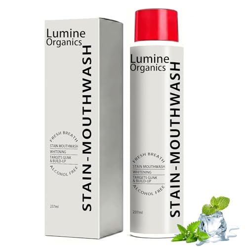 Lumine Organics Mouthwash Lumine Organics Mouthwash Whitening Stain Whitening Mouthwash Rinse Fresh Breath & Cleaner Looking Teeth 8 fl oz (1PCS)