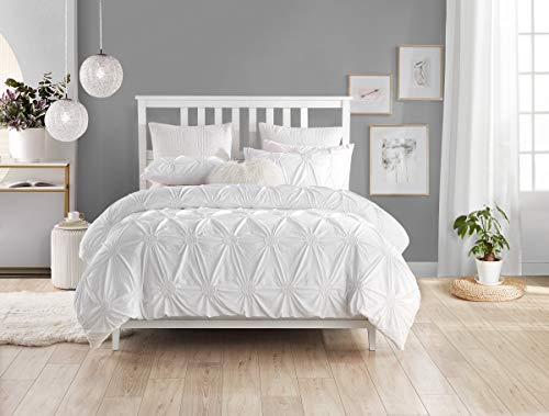 Swift Home Premium Romantic Bedding Set Collection 2-Piece Ruched Pinch Pleat Rosette Floral