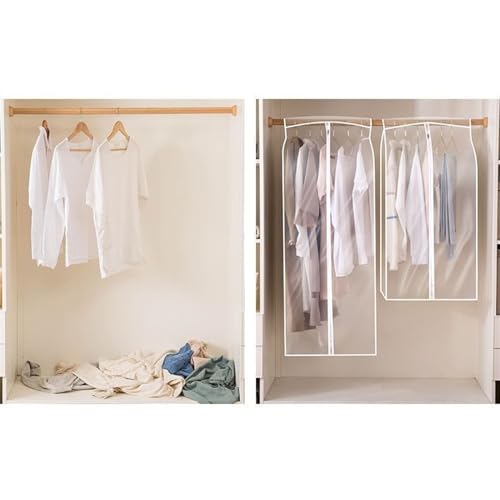 Garment Bags Dust Bag Dust Cover, Hanging Wardrobe Cover, Fully Closed Suit Set, Coat Down Jacket Hanging Bag Household Clothing dust Cover (Size : 50 * 60 * 120cm)4
