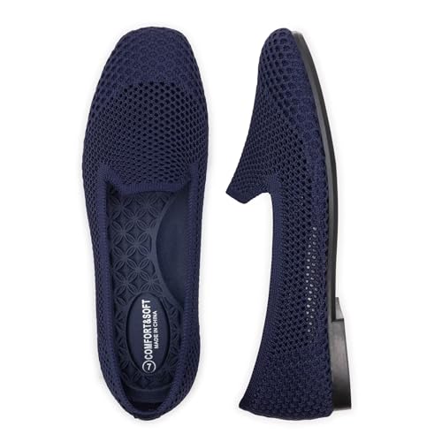 Image of Frank Mully Women's Loafer Flats Square Toe Comfortable Office Work Shoes, Cute Penny Loafer Slip On Walking Driving Shoes