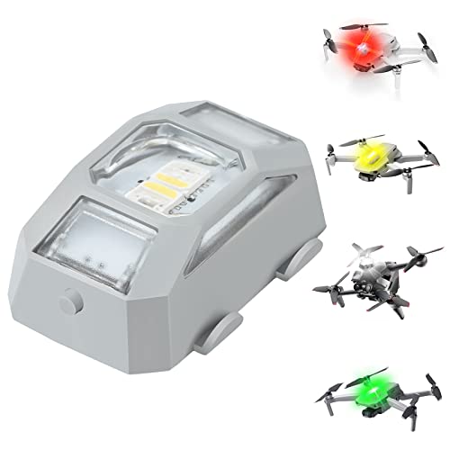 Drone Strobe Lights, FAA Anti-Collision Drone Lighting with 4 Colors, Rechargable LED Night Flight Signal Flashing Light for DJI Mavic Mini 2/Mavic Air 2S/Mavic Air 2/Mavic 3/RC Airplanes (Gray 1 Pack)