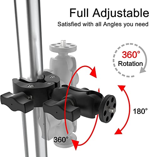Image of ADOFYS Action Camera and Mobile Universal Aluminium Alloy Mount with Two 360 rotational Angle and with Quick Release clamp for Motorcycle and Bicycle Compatible with Action Camera and Mobile Phone