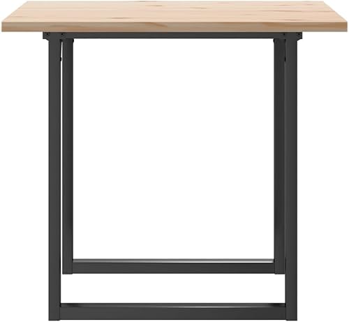 Miniatura 5 de 31.5 Inch Square Solid Wood Pine Dining Table with Steel O-Frame Base, Compact Farmhouse Kitchen Table for Small Spaces Dining Room and Breakfast