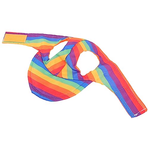 Happyyami Dog Baseball Hat for Pets Adjustable Visor with Ear Fashionable Sun Protection Cap for Puppies Rainbow Color Dog Accessory for Outdoor Activities