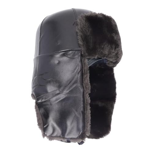 HAOHIZE Winter Safe Protection Hat,Warm Russian Hat Thickened Plush Outdoor ABS and PU Warm Trapper Hat for Construction Sites