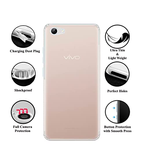 Image of COVERBLACK Soft Rubber Silicon Clear Back Cover Compatible Model for Vivo Y53i - Transparent