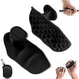 Griffhilfen für Kraftsport, Anti Rutsch Silikon Gym Grips Ergonomische Griffpolster Kraftsport Damen Herren, Gym Handschuhe für Krafttraining, Klimmzügen, Hanteltraining-Schutz Vor Schwielen (Schwarz)