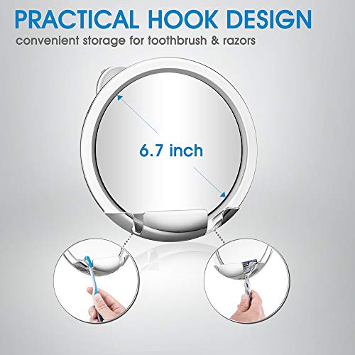 Gotofine Fogless Shower Mirror with Advanced Locking Suction, Shatterproof Fog Free Shaving Mirror, 360 Degree Rotation for Easy Shaving Viewing, No Fog