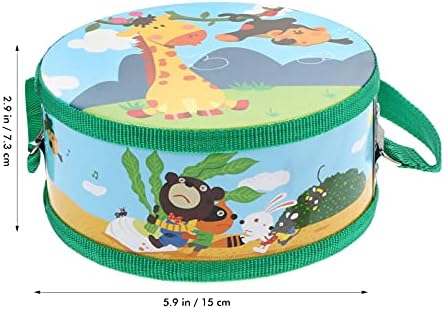 STOBOK Musical Drum Toy Kids Wooden Drum Toy Percussion Instrument Music Drum with Adjustable Strap and 2 Drumsticks Musical Toy for Kids Toddlers Gift ( Style 3 ) Percussion Instruments 9 41frSNWJnuS. AC