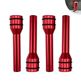 awlbed 4 PCS Car Interior Door Lock Knob Pull Pin Cover, Metal Anti-Scratch Anti-Rust Safety Door Latch, Modified Personalized Door Lock Status Button Decorative Cover, Universal for Cars (Red)