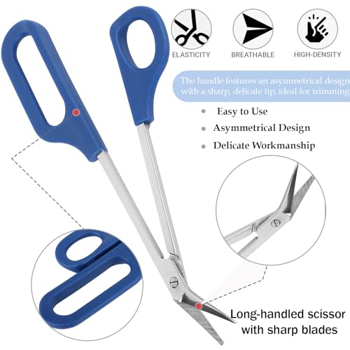 Image of Long Handle Toenail Scissors, Toenail Scissors For Thick Nails For Seniors 8 Inch Stainless Steel Easy Reach Thick Nails Long Handle, Toe Nail Clippers for Seniors Women Men