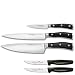 Produktbild Wüsthof Messerset Classic Ikon 9601-3tlg Set plus 2 x SCHARFsinnig Pizza- und Steakmesser ultra-sägescharf