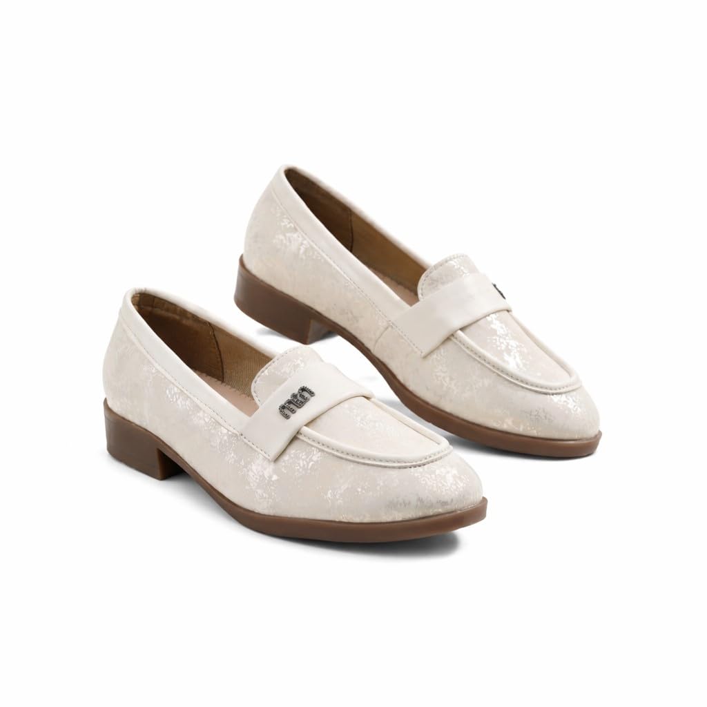 Women's Smart Casual Loafer Shoes and Pull On Moccasins with Textured Faux Leather and TPR Sole for Daily & Casual Occasions.-image-8