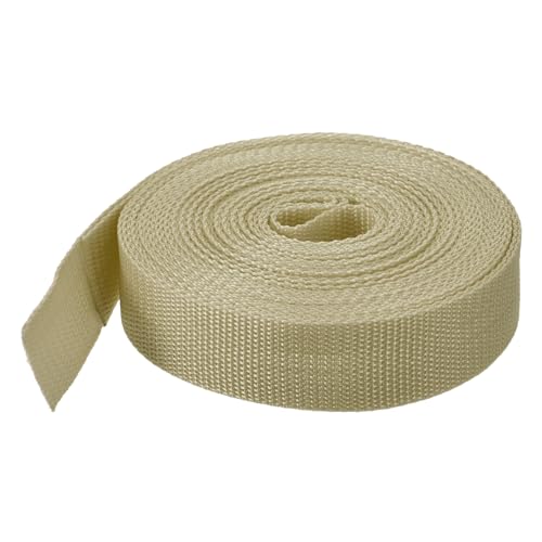 Image of MECCANIXITY Lightweight Polypropylene Webbing Strap 1 1 /4 inch 10 Yard Backpack Strapping Band Light Khaki for Outdoor Luggage Cargo Straps