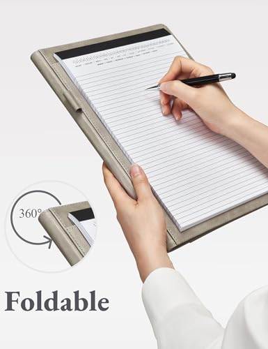Image of Mymazn Padfolio, Portfolio Folder, Legal Pad Holder, Letter-Size Notepad | Faux Leather Binder, Document Organizer, Business Card Holder for Professional Resume & Interview, Men & Women