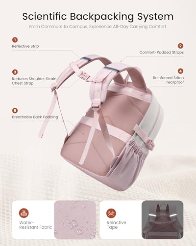 Image of LOVEVOOK Laptop Backpack for Women with Giant Tumbler Holder - DIY 15.6Inch Work Computer Travel Backpack with Laptop Compartment, Water Resistant, Commuter College Teacher Nurse Purse Bag, Purple