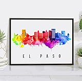 El Paso Skyline Texas Poster,...