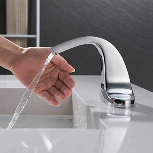 Hhoommee 6 Inch Centerset Solid Brass Touchless Bathroom Sensor Faucet Automatic Deck Mounted Basin Water Mixer With Pop Up Drain… #TOP3