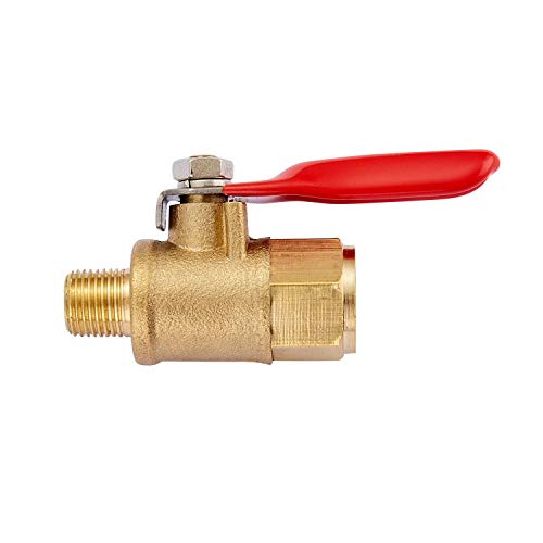 Válvula de bola de latón 1/8 NPT hembra de alta resistencia con mango de 180 grados, pack de 2 4