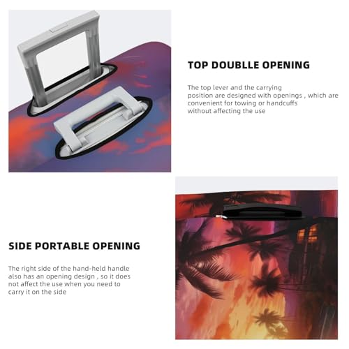 Travel Luggage Cover for Suitcase Elastic Suitcase Protector Colorful tropical sunset Suitcase Covers Washable Suitcase Protective Cover Dust-proof Luggage Covers Fit 18-32 Inch Luggage4