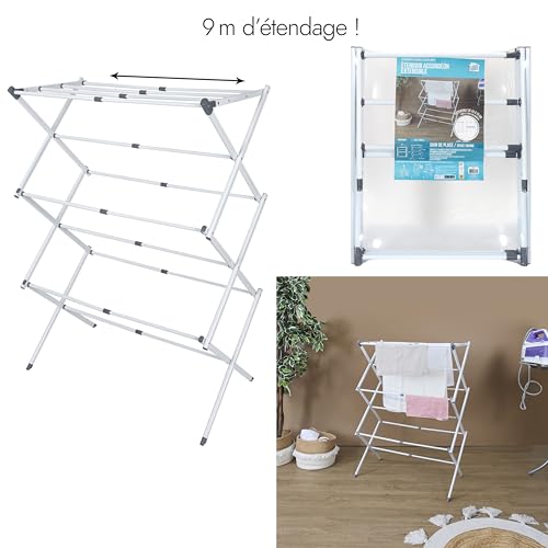 Etendoir à linge accordéon pour sécher 9m de linge sans encombre - 3