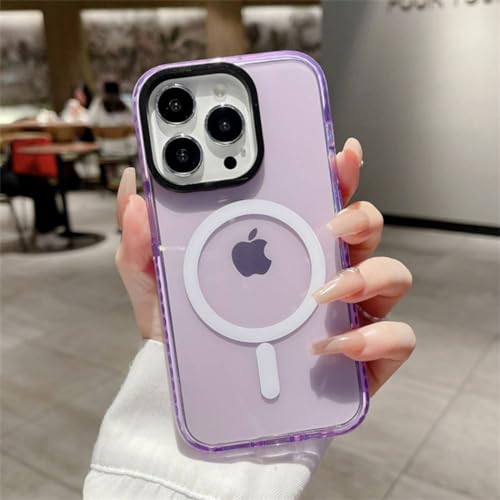 Coque de protection luxe iPhone 13 Pro Max transparente violette en silicone haut de gamme