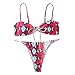 Maillot de bain deux pièces pour femme - Taille haute - Bikini push-up - Crossover - Sexy - Dos nu - Maillot de bain deux pièces - Soutien-gorge réglable - Mode plage, rouge, S