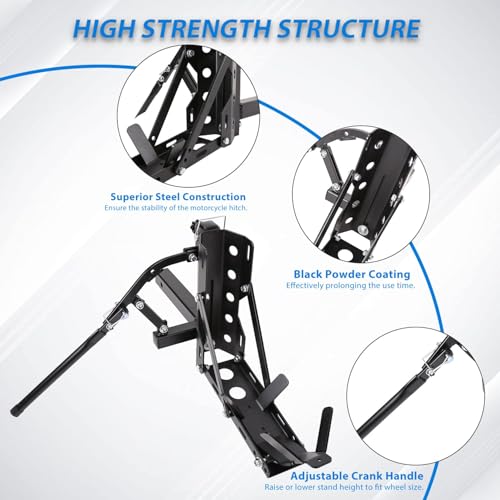 Image of ECOTRIC 800LBS Motorcycle Trailer Hitch Scooter Hauler Mount Rack