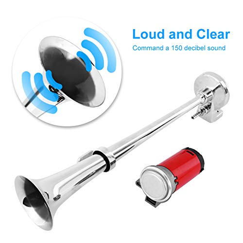 image for Partol 12V Car Air Horn Single Trumpet Air Siren Horns Powerful Loud 1