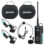 Retekess TT120 Swim Coach Communicator,Underwater Communicator,IP68 Waterproof,120M,Bone Conduction Swimming Headphones for Swimming Training,Coaching (1 Transmitter 2 Receivers)