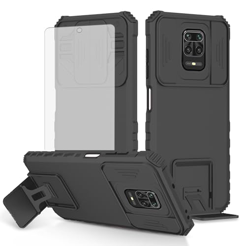 Coque Xiaomi Redmi Note 9 Pro antichoc Asuwish avec béquille rouge