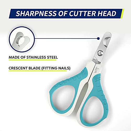 Image of WePet Pet Nail Clippers U07.1, Professional Claw Trimmer, Bended Scissor Special for Cats, Kittens, Dogs, Puppies, Small Animals, White /Pine Green
