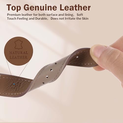 Genuine Leather Band Compatible with Apple Watch Bands for Women Men 49mm 46mm 45mm 44mm 42mm 41mm 40mm 38mm, Soft Leather Replacement Strap for iWatch Ultra/SE/Series 11 10 9 8 7 6 5 4 3 2 1