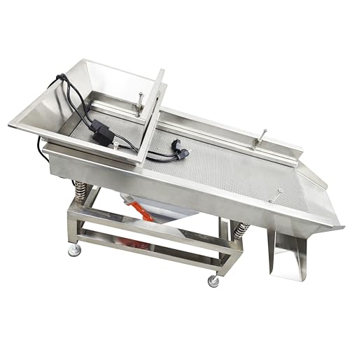 LGXEnzhuo LGXEnzhuo TB608 Stainless Steel Linear Vibrating Screen Dual Motor 80W*2 Round Hole 2mm Screen 110V