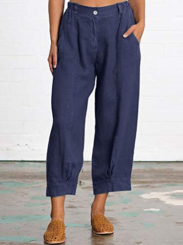 Minetom Donna Pantaloni Cotone Estivi Lino