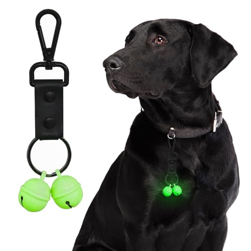 Whimsii Bells for Dog Collar, Extra Loud Dog Cat Glow Bell for Pet Tracking & Saving Wildlife, Birds, Durable Copper Bells (Large Breed)