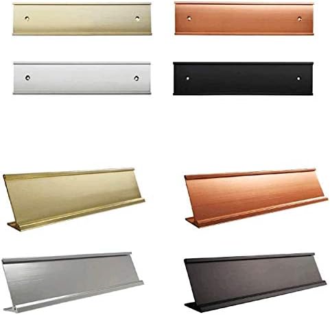 2" x 8" Aluminum Name Plate Holder, Office Business Desk Sign Holder Desktop Wall Or Door Holder choose color and type (2x8 inch)