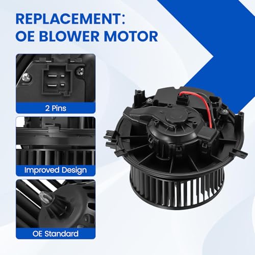 Image of HVAC Blower Motor 700341 Compatible with Audi A3 Q3 RS3 S3, Compatible with Volkswagen Golf SportWagen GTI, 5Q1819021, 5Q1819021B, 5Q1819021E, 5Q0907521C, A /C Blower Motor Assembly