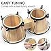 lotmusic Bongo Drums 6” and 7”, Wooden Percussion Instrument Bongos for Kids Adults Beginners,Hand Drum with Carry Bag and Tuning Wrench for Education and Practice
