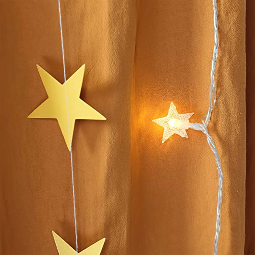 Frideko Bed Canopy, Princess Gauze Mosquito Net+ Usb Warm White Star Fairy String Lights & Yellow Star Flag For Playing Beach Home Nursery Hotel Kids Children Christmas Birthday Gifts (Burnt Orange) #TOP4