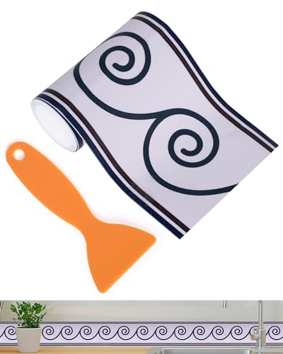 FBBULES Décoratif Frise Murale Autocollante Moulure Murale Adhésif en PVC Bordure Papier Peint Adhesive pour Salon Chambre à Coucher Cuisine Sol Carrelage