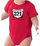JUST RIDE Motocross Baby Number Plate One Piece Creeper Personalized CR Red (6 month)