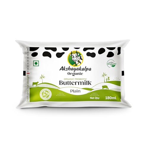 Image of Akshayakalpa Organic Probiotic Buttermilk - Plain 180ml