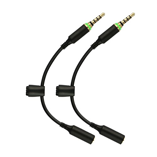 2 Pack Waterproof Headphone Cable 3.5mm Audio Adapter Compatible with Lifeproof Fre and Nuud Case 3 Ring Stereo Convert Connect Extension AUX Wire